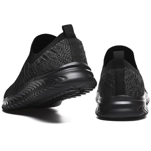 Image of Men's Breathable Knit Walking Tennis Gym Slip On Laceless Sneakers
