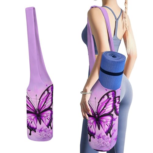 Sac de tapis de yoga en toile pour homme femme sac de gym pilates violet