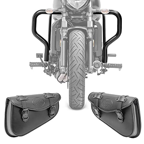 2x bisaccia borsa laterale moto / per braccio oscillante con tasca interna impermeabile Craftride ARZ per moto custom e retrò. Dimensioni: Larghezza 27,5 cm, altezza davanti 20 cm, altezza dietro 12,5 cm, profondità 7,5 cm