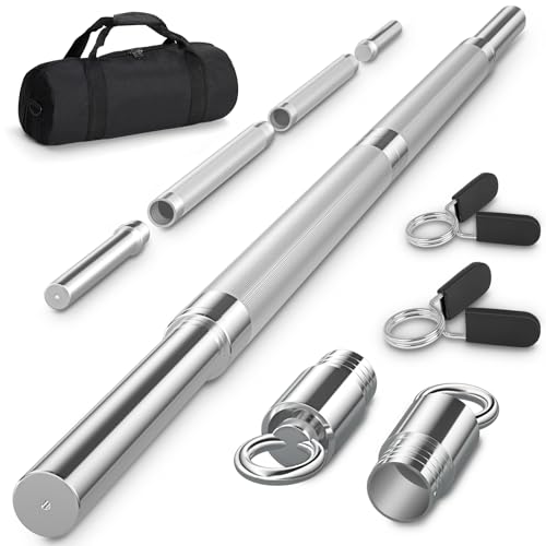 4ft Olympic Barbell Bar for Home Gym - Detachable Weight Lifting Bar w/ 500LB Capacity, 1