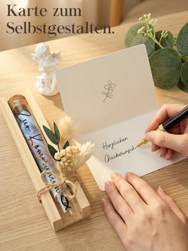Kommunion Geschenke für Mädchen Junge, Geldgeschenk kommunion Verpackung Geschenkbox mit Trockenblumen & Karte & & Reagenzglas, Geschenke zur Erstkommunion, Kleine Kommunionsgeschenk