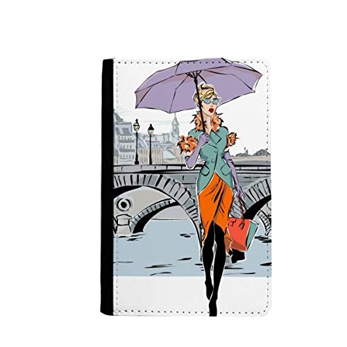Porte-passeport et étui portefeuille de voyage Lady River Bridge France