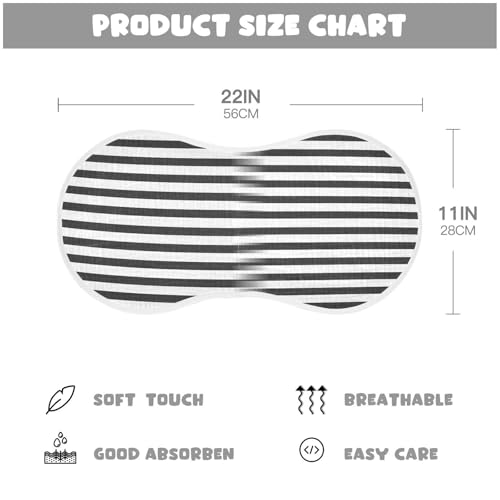 Muslin Baby Burp Cloths, Black White Stripes Cotton Soft Burp Cloths for Newborns​​, Extra Absorbent Burp Cloths 2-Pack​​, 22 x 11 Inch3