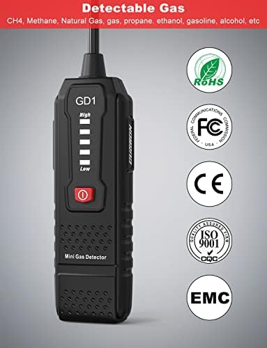 Gas Leak Detector Natural Gas, CUSBON Gas Leak Detector, Portable Leak Detector for Methane, Propane, and Butane Gas Leak Detector with Audible Alarm