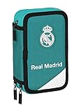 Safta Real Madrid 3ª Equipación Oficial estuche escolar con triple bolsillo y 41 útiles incluidos perfecto para todo tipo de manualidades