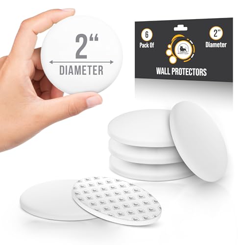Image of ProStoppr Door Stoppers - Medium 2 inch (6 Pack) - Strong Adhesive Backing | Quiet & Shock Absorbing Silicone Door Stoppers for Walls - Door Knob Wall Protector - Door Stop Bumper - Prevent Wall Damage