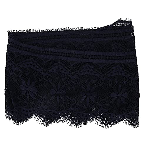 Navy Lace Trim Ribbon, 14.5cm Silk Clothing Embroidery Lace Ribbon Lace Trim Edging Trimming Lace Trimming Fabric for Sewing, Clothing, Dress, DIY Crafts Decoration (Color 1 Navy Blue)