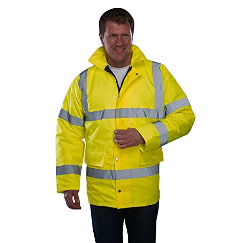 Grafters Unisexe Sécurité Haute-Visibilité Imperméable Autoroute Veste - Jaune, S Cover