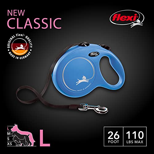 Flexi Cl30T8.250.Bl New Classic Tape Retractable Leash, Blue, Large/26' #TOP1