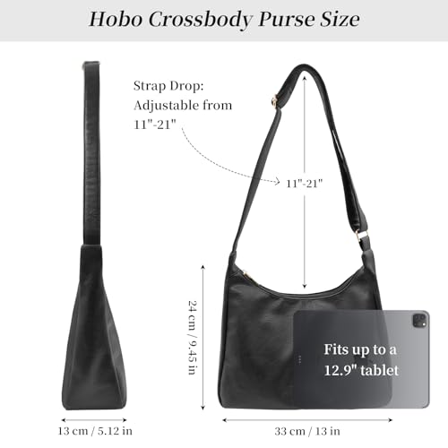 Image of Hobo Bags for Women, Vegan Leather Shoulder Handbag Tote Bag