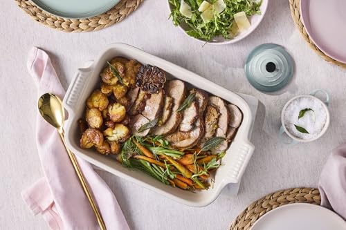 Le Creuset Rechteckige Auflaufform Tradition aus Steinzeug, 32 cm, 2.31 kg, Sea Salt – Ansicht 5
