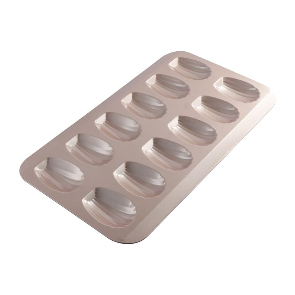 Carbon Steel Madeleine Pan,12-Cavity Heavy Duty Nonstick Cookie Pans Baking Tray Mini Cake Mould Shell Shape Cookies Trays for Oven Baking