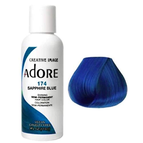 Adore Semi-Permanent Haircolor #174 Sapphire Blue 4 Ounce (118ml)
