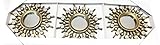 All American Collection New 3 Piece Decorative Mirror Set, Wall Accent Display (Distressed Gold)
