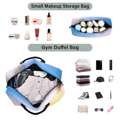 susiyo Sunset Tropical Beach Expandable Travel Duffle Bag, Large Weekender Overnight Bags and Adjustable Strap, Carry On Shoulder Tote Bag, Gym Duffel Bag with Toiletry Bags for Hospital4