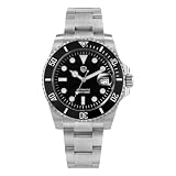 watchdives Automatic Watch for Men - WD5512B ST2130 Sub Diver Watch 40mm Sapphire Crystal Wristwatch 200m Waterproof Watches Unidirectional Ceramic Bezel Super Luminous Black