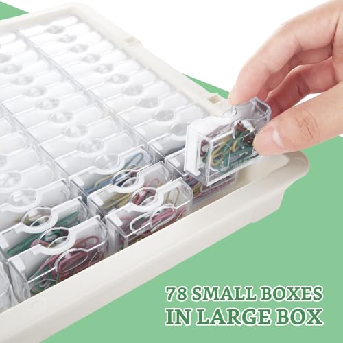 Image of Modern Clear Plastic Bead Storage Box with 78 Compartments, Portable Jewelry Organizer for DIY Crafts, Bracelets, Nails