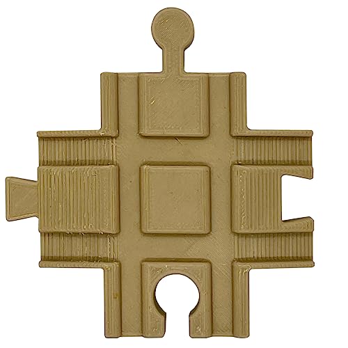 【Link Rail】木製レールとプラレールをつなぐ十字交差レール (木製風) 連結 BRIO・IKEA・トーマス 等互換性あり