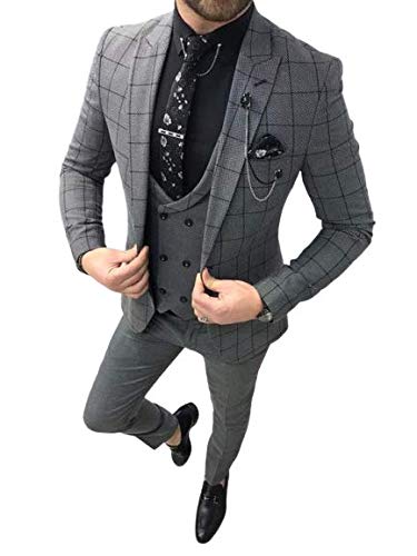 gray check coat pant