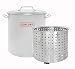 CONCORD Stainless Steel Stock Pot w/Steamer Basket. Cookware great for boiling and steaming (120 Quart)