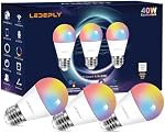 A15 Smart Bulb, E26 WiFi LED Light Bulbs, 5W 40W Equivalent, RGB Color Changing Dimmable, Compatible with Alexa Google, 2.4GHz WiFi Only, No Hub Required, for Ceiling Fan Lamp Vanity, 3 Pack