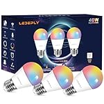 A15 LED Smart Bulb, Compatible with Alexa, Google Home, E26, 5W=40W, Color Changing, Dimmable WiFi Light Bulbs, No Hub Required, 3 Pack