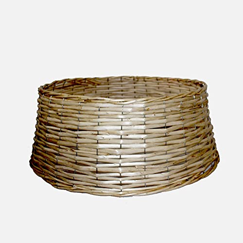 PLUS HOME Pie Arbol Navidad, Cubre Pie Arbol de Navidad Mimbre, Decoracion Navideña y Elegante,...