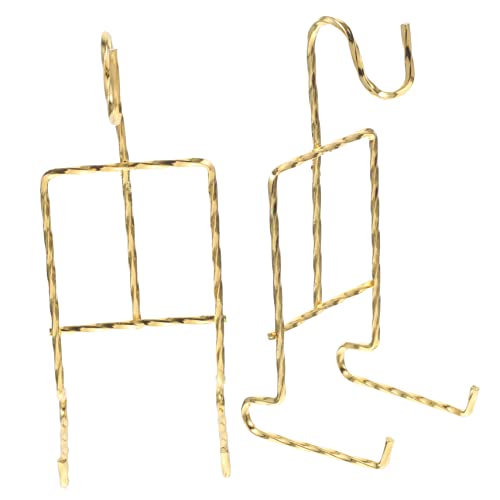 Cabilock 2pcs Metal Cup Saucer Display Stand Tea Cup Holder for Desktop Plate Organization Decor and Storage Twisted Design