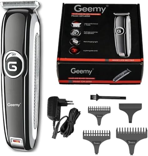 Image of Geemy GM-6050 Professional Hair & Beard Trimmer Runtime: 60 min Trimmer for Men & Women (Black)