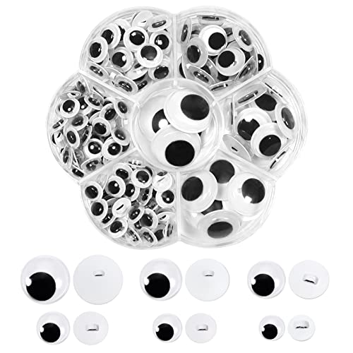TOAOB 172pcs Yeux Mobiles Boutons de Couture en Plastique Rond Fait à la Main 8mm à 20mm pour Yeux de Poupée d'animaux en Peluche Craft Scrapbook Artisanat...