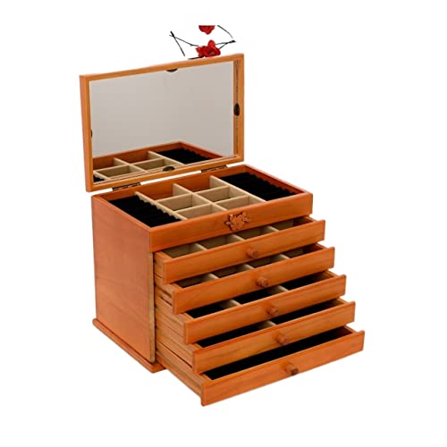 Boîte à bijoux avec serrure YZCIS et tiroirs pour colliers et bagues