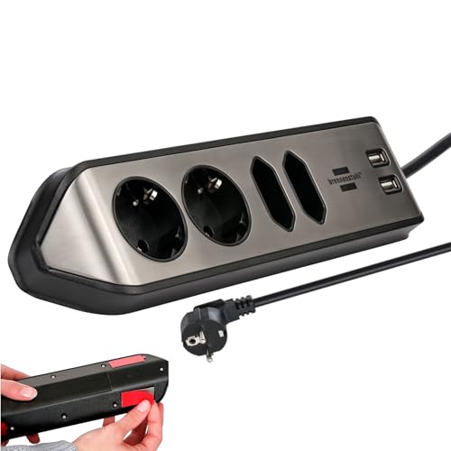 Brennenstuhl Estilo Ecksteckdosenleiste 4-Fach (Tischsteckdose...