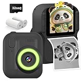 【2025新登場】プリントカメラ キッズ 感熱紙 子供カメラ16倍ズーム トイカメラ 1080P 2.4インチ LED type-c充電式 キッズ 男の子 女の子 誕生日 プレゼント 知育玩具 32GB SDカード 付き 黒