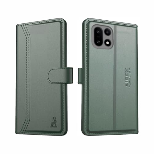 Image of AIBEX Compatible for OnePlus 15 5G Flip Cover Leather Finish | Inside TPU with Card Pockets | Wallet Stand | Complete Protection Flip Case Green
