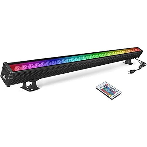 RSN LED 108W RGB Wall Washer Light, Color Changing LED Strip Lights with 24 Key Remote, Linear Bar Light Perfect for Outdoor&Indoor Lighting Projects(Black) Cover