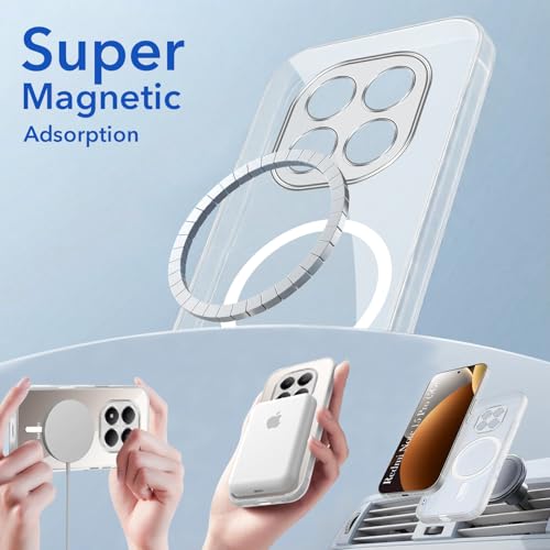 Image of Jkobi Lifetime Anti-Yellow MagSafe Compatible Clear Back Cover Case for Xiaomi Redmi Note 15 Pro 5G (Sleek Hard Crystal | Shockproof and Camera Protection)