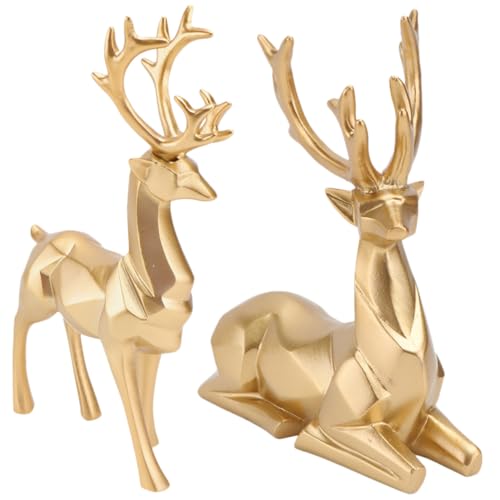 FONDOTIN 2piezas Adorno De Alce De Origami Figura De Ciervo para Decoración Navideña para Sala De Estar Decoración Moderna del Hogar