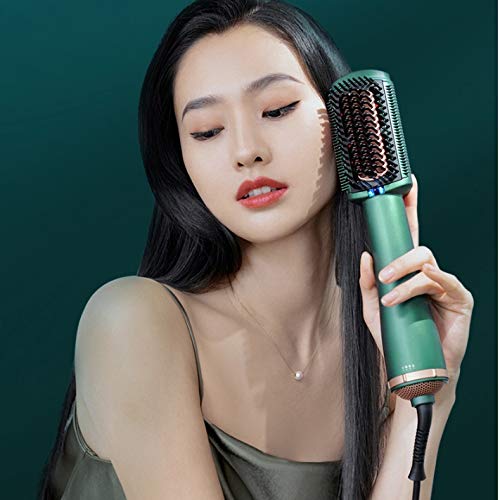 Hair Care Professional PTC Heating Straightener Curler Styler Brush Straighting Ceramic Curling Iron Hot Comb Brushes Negative + far-in miniatura 4
