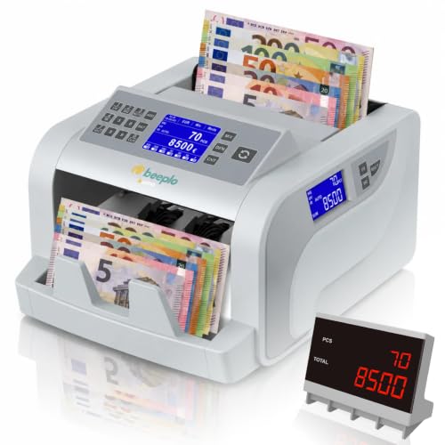 beeplo b5000 | Contadora Totalizadora de Billetes EUR | 5 Sistemas de Detección Automática | Precisión Total | Garantía 4 Años