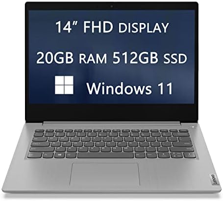 Lenovo Ideapad 3i 14 Full HD Laptop, 2023 Newest Upgrade, Intel Core i3-1115G4, 20GB RAM, 512GB SSD, Ethernet, Webcam, Bluetooth, Wi-Fi, Light-Weight, Windows 11, School and Busness Ready, LIONEYE MP