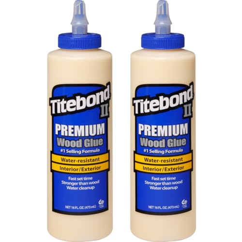 2 x Titebond II Premium 473 ml Colle à bois résistante aux intempéries, colle pour bois pour intérieur et extérieur