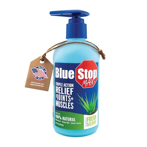 Image of Blue Stop Max Massage Gel for Body Aches, 8 oz Pump Bottle