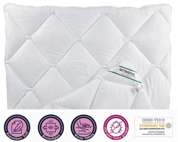 Microfaser Steppbett Kochfest 200x220 Bettdecke für Allergiker | Ganzjahres Microfaser Steppbett für Allergiker, mittelwarme Bettdecke hygienisch waschbar bei 95°C gegen Milben bei Allergie