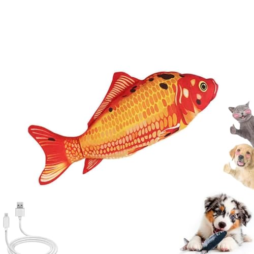 Vibrating Fish for Dogs, Vibrating Floppy Fish Dog Toy Motion Interactive Chew Toy for Small & Medium Dogs