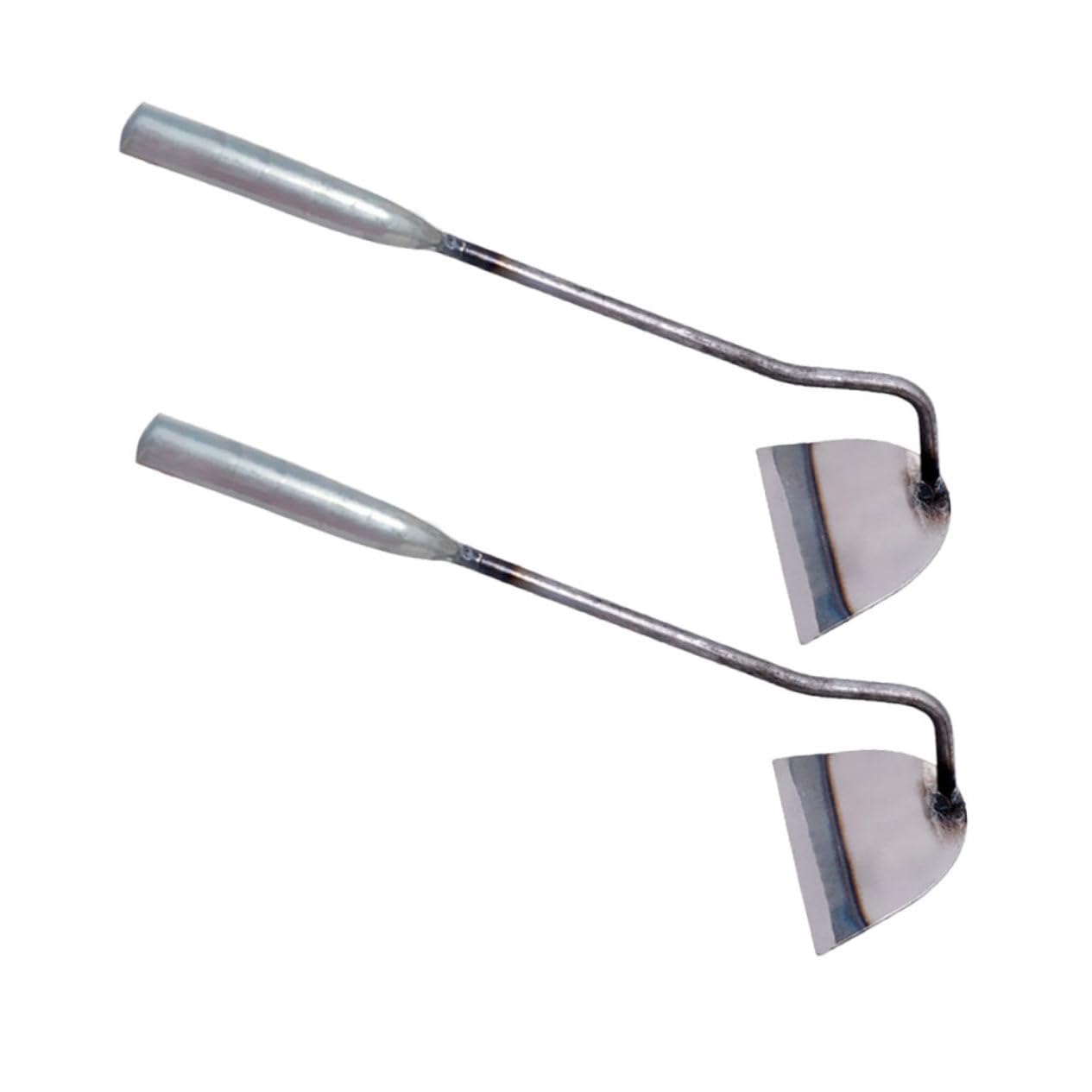 Gogogmee 2Pcs Stainless Steel Bent Neck Hoe Durable Weeding Tool for Garden Planting Ergonomic Design for Easy Use Home Office School Gardening
