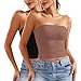 2Pack Womens Bandeau Bras Corset Sexy Hot Girl Strapless Crop Tank Tops Stretchy Comfy Seamless Bralettes Tube Top Brown&Black Small