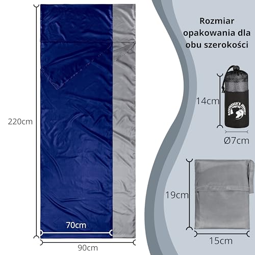 Backpacker's Journey Śpiwór podróżny (tylko 168 g), ultralekki i zajmujący mało miejsca śpiwór z poliester. Idealny na wędrówki z plecakiem, hosteli i chaty