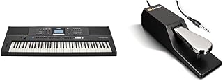 YAMAHA PSR-EW425 Digital Keyboard - in Black & M-Audio SP-2 - Universal Sustain Pedal with Piano Style Action, The Ideal Accessory for MIDI Keyboards, Digital Pianos, Electronic Keyboards & More