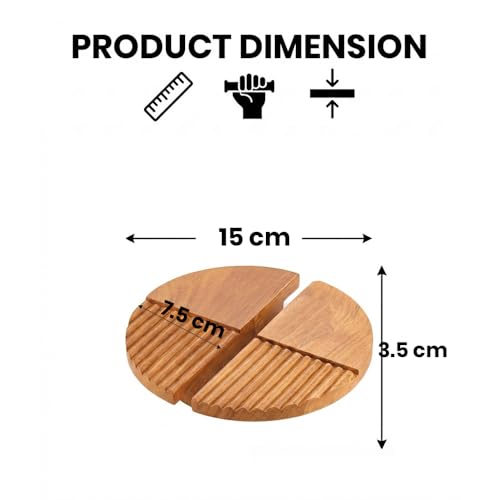 Image of Teak Wood Wooden Wardrobe Handle /Cabinet Handle /Wardrobe Door Pull Handle (6 x 3 Inch) Natural Wood Finish - Model 5021-| 3 Years Warranty |