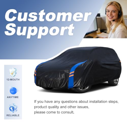 Image of Custom Fit Car Cover for Jeep Wrangler 2dr 2 Door CJ YJ JK JL, Upgraded Waterproof All Weather Outdoor Auto Cover, UV /Snow /Dust Protection